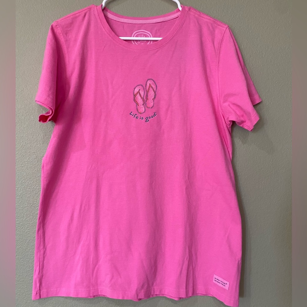 Life is Good WMNS Crusher Fresh Flip Flops T-shirt pink size L